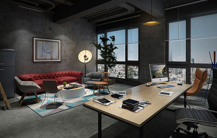 復古總經理辦公室裝修設計效果圖