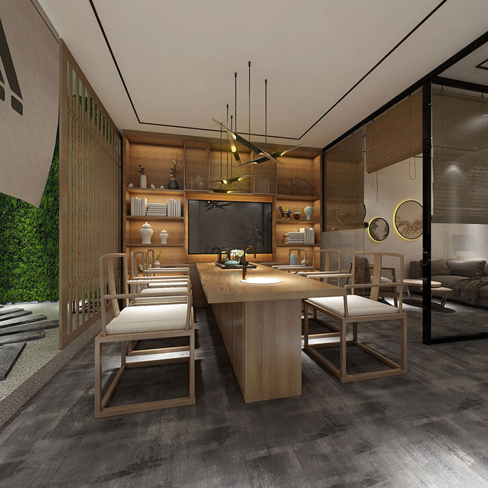 中式工作室會議室裝修設計效果圖