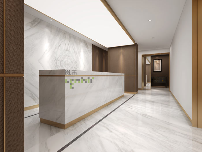 辦公室新中式前臺裝修設(shè)計(jì)效果圖