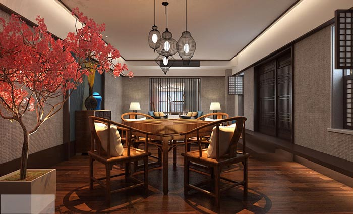 中式辦公室休息區(qū)設(shè)計(jì)裝修效果圖