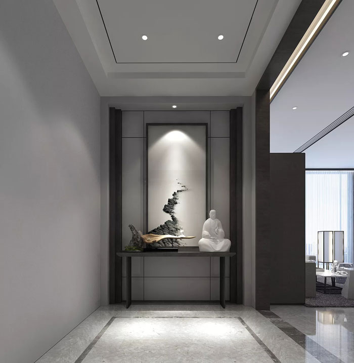 禪意辦公室進門區裝修設計效果圖