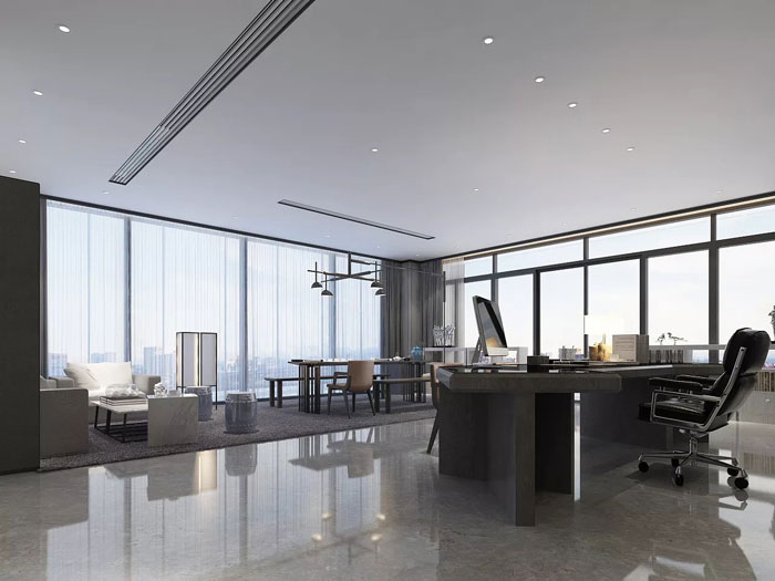 禪意經理辦公室裝修設計效果圖