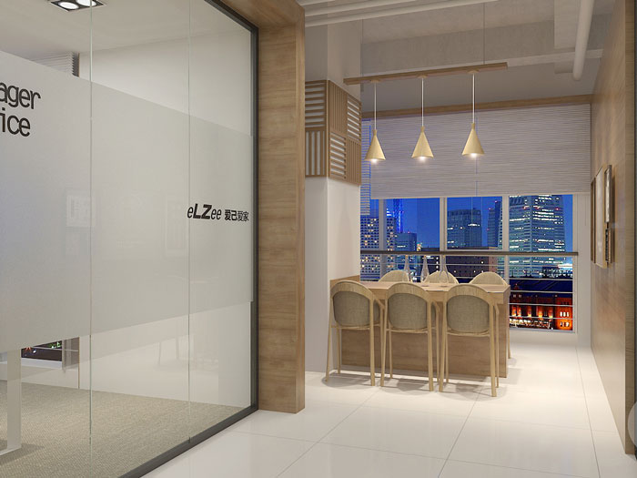 日式辦公室洽談區裝修設計效果圖