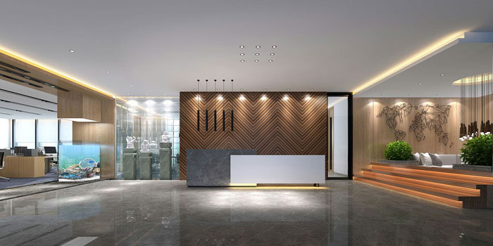新中式辦公會所前臺設計方案