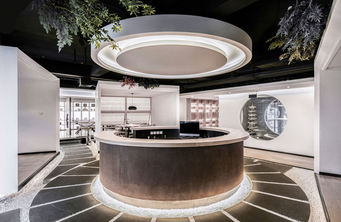 禪意辦公會所前臺裝修效果圖