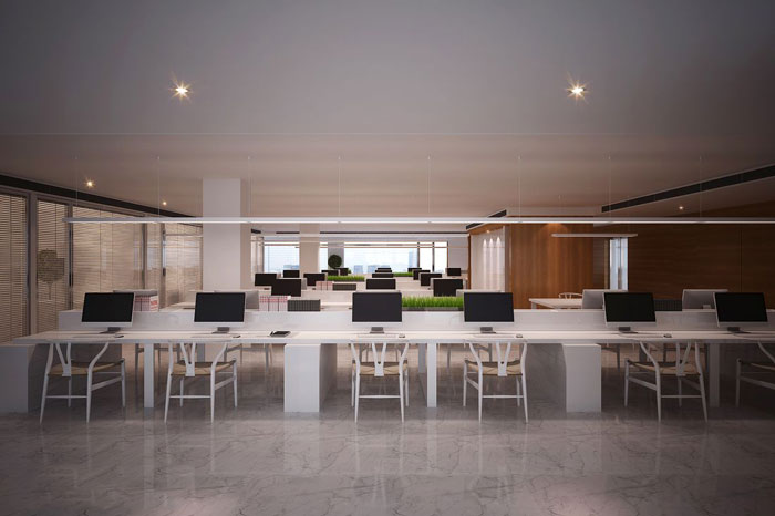 現代中式辦公會所辦公區(qū)設計效果圖