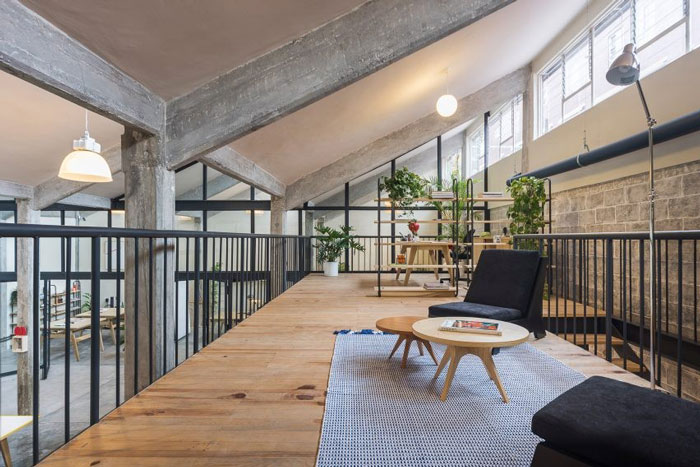 工廠辦公室二樓休息區改造裝修設計效果圖