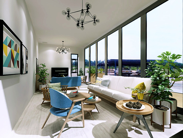 集裝箱辦公室接待區裝修設計效果圖