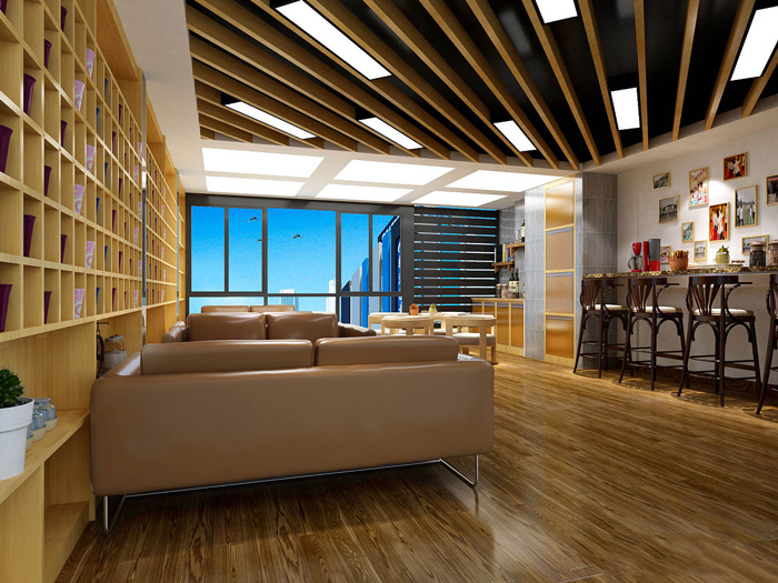 生態化辦公室休息區裝修設計效果圖