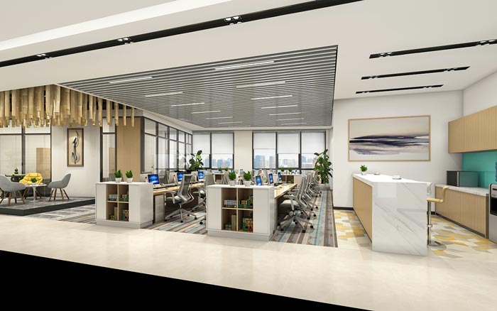 集團公司辦公室辦公區裝修設計效果圖