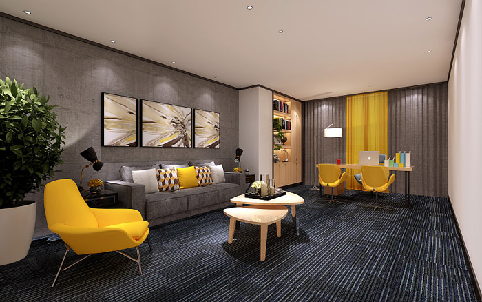 投資管理公司董事長辦公室裝修設計效果圖