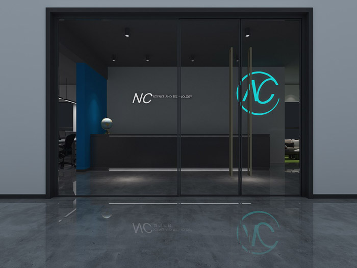 科技公司進門區裝修設計效果圖