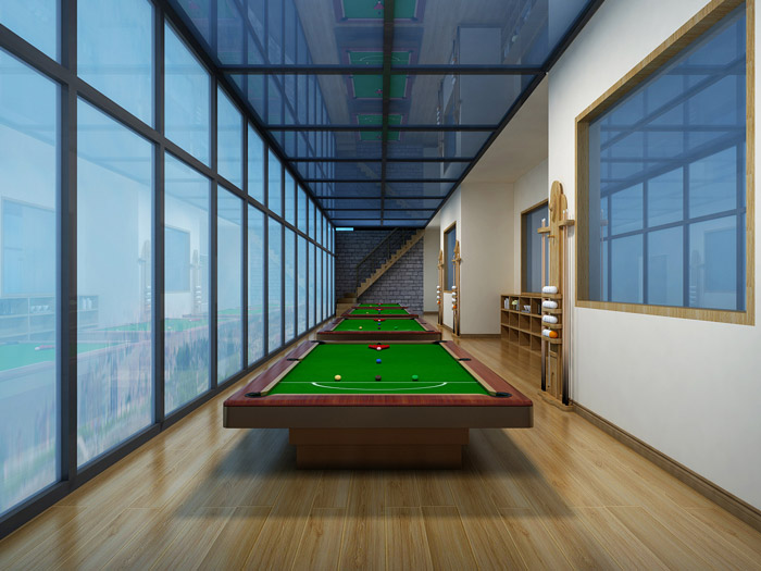 瑜伽館臺球區裝修效果圖