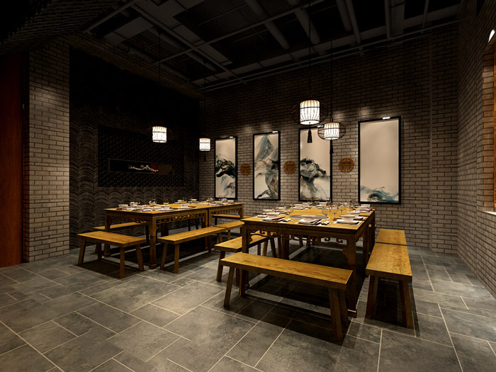 火鍋店餐區裝修設計效果圖