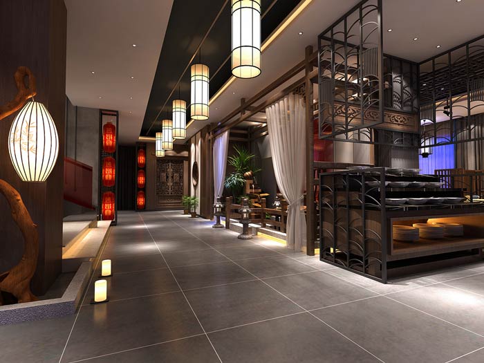 新中式火鍋店裝修設計效果圖