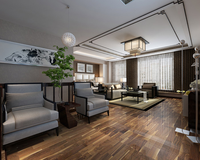 私人辦公室二樓洽談區裝修設計效果圖