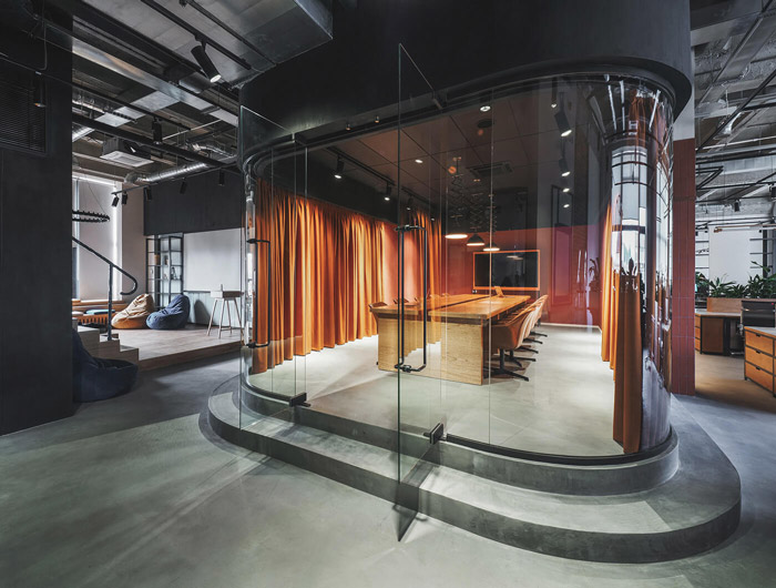 包豪斯風格辦公室接待區裝修設計效果圖