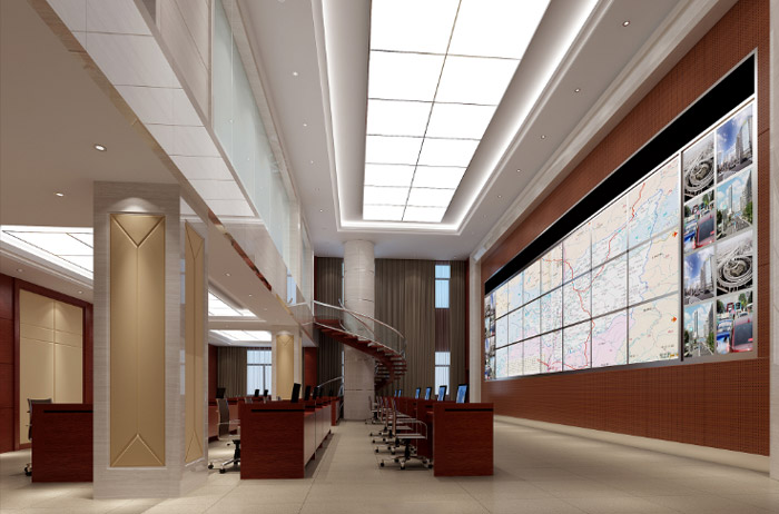 公安辦公樓監測大廳裝修設計效果圖