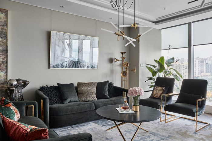 150平方家庭公寓辦公室接待區裝修設計效果圖