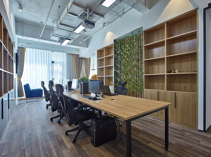 新中式禪意辦公室辦公區設計效果圖
