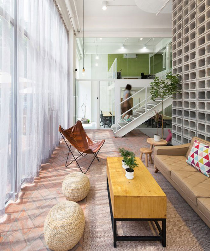 工廠改造辦公室接待區(qū)裝修設計效果圖