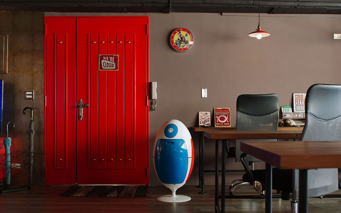 復古辦公室進門區設計效果圖