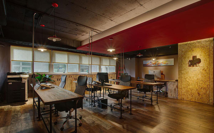 復古辦公室辦公區設計效果圖