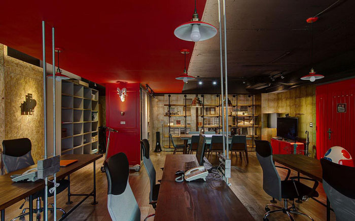 復古辦公室辦公區設計效果圖