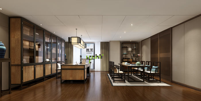 杭州科技公司董事長辦公室裝修設計效果圖