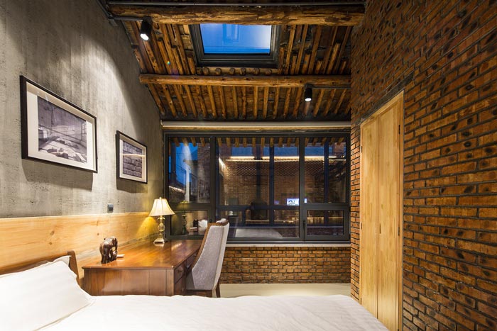 景區三合院民宿大床房設計效果圖