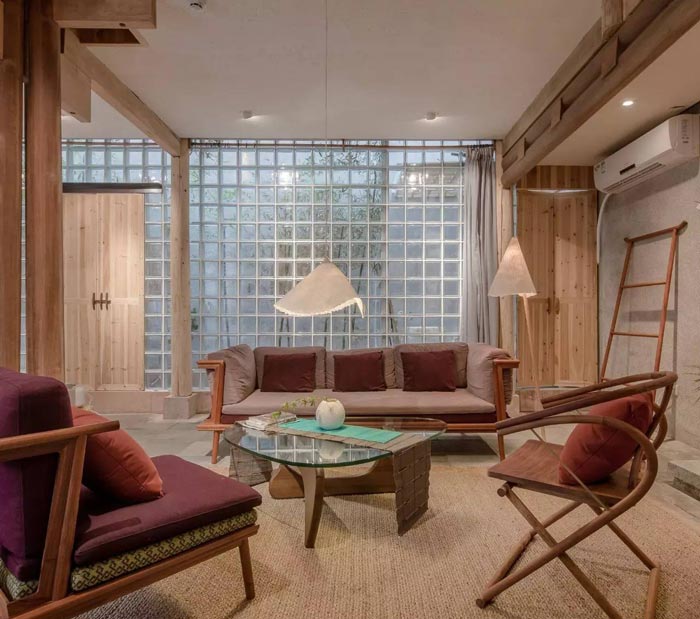 古鎮鄉村民宿客廳設計效果圖